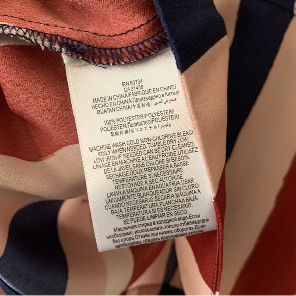 NWT BCBGMAXAZARIA Jeanne Striped Cabernet Blouse Boho Bell Sleeves Size Small - Picture 13 of 14